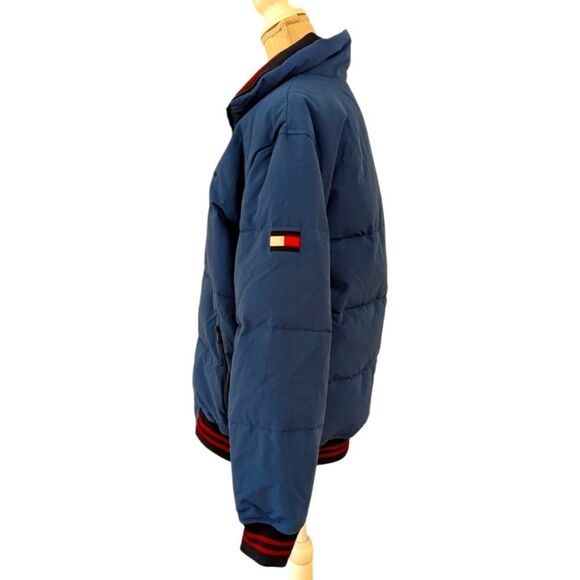 Tommy Hilfiger Men's M Colbalt Blue Primaloft Puffer Jacket Zip Up Waterproof - Picture 4 of 10